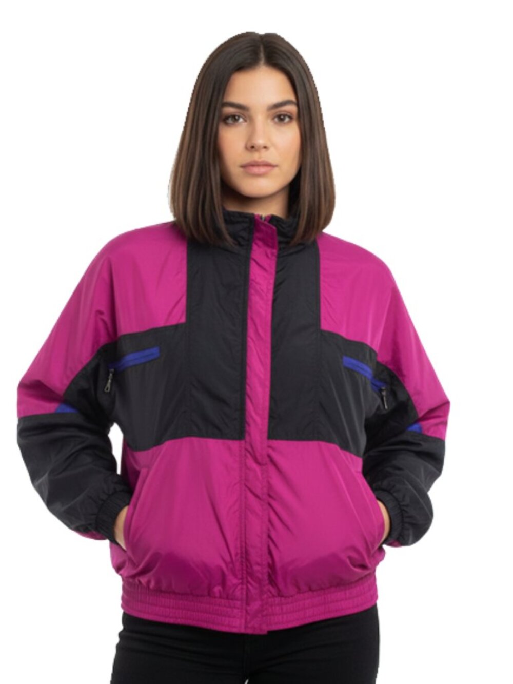 Sunbuster Metallic Zip Up Windbreaker Jacket Size Medium